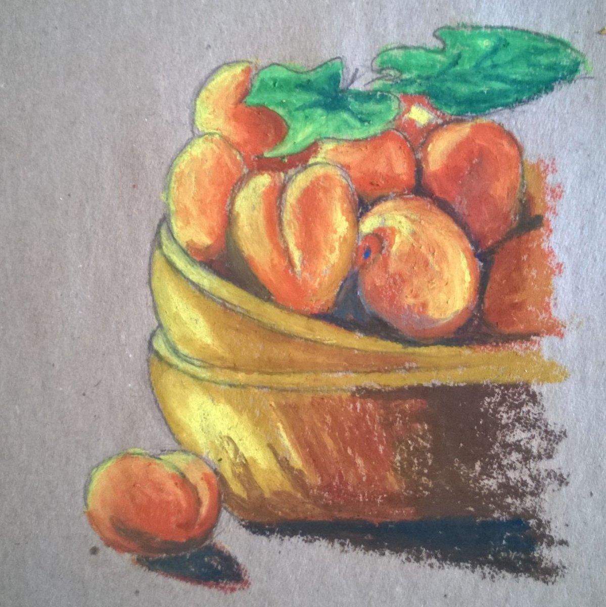 Рисование маслиной пастель