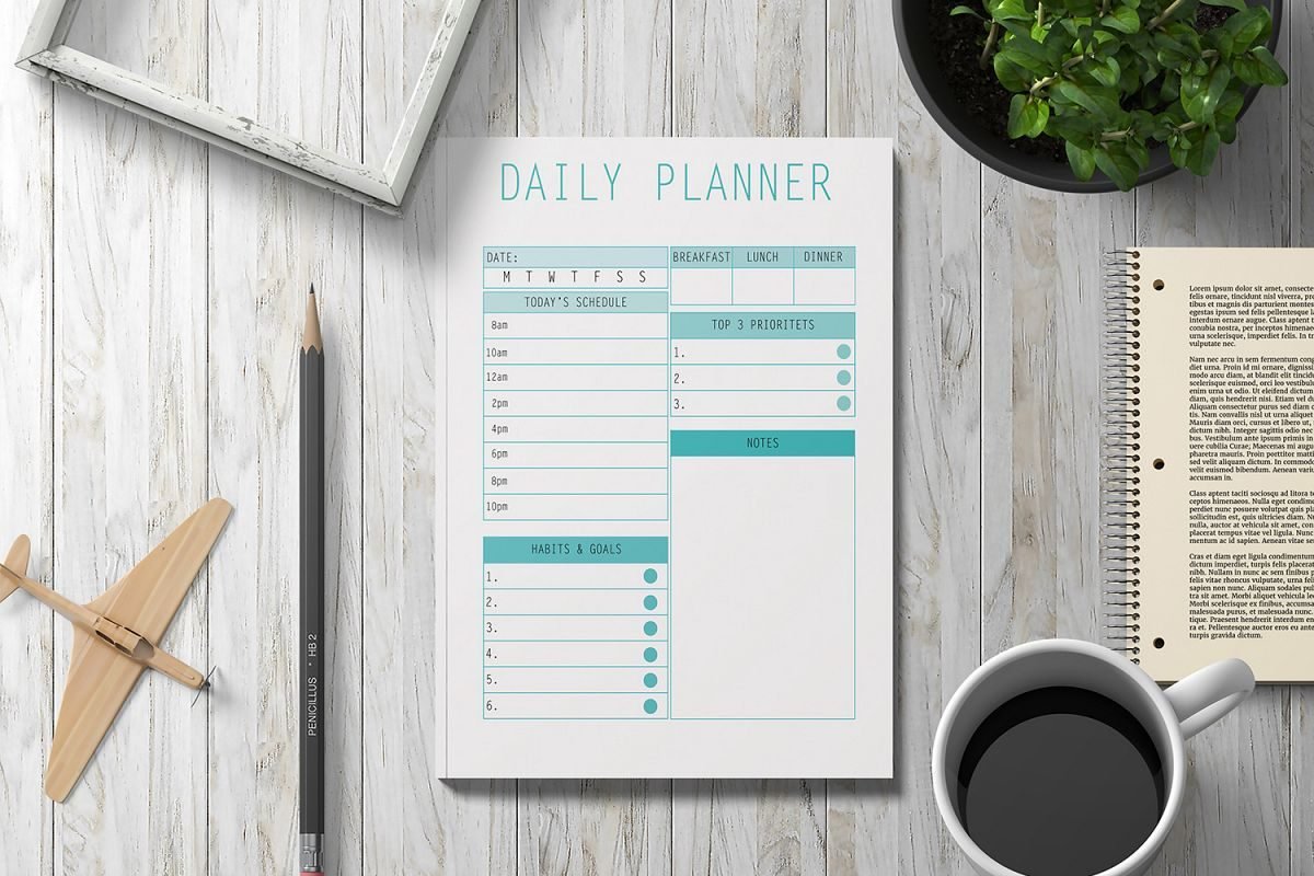 Planner. Daily Planner. Digital Daily Planner. Digital Schedule Planner. Daily Life Planner Table.